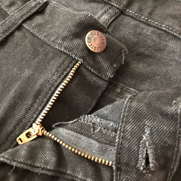 Rustler Men's Size 44x30 Straight Leg Denim Black Jeans 100% Cotton Dark Wash - Picture 8 of 12